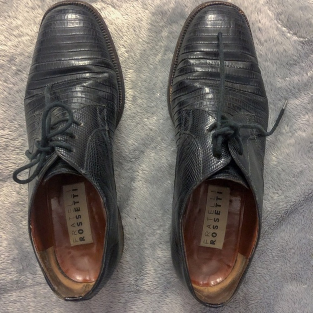 FRATELLI ROSSETTI Croco Embossed Leather Loafers